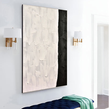 Flow - Modern Black and White Wall Art Painting on Canvas