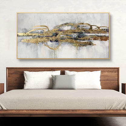 Opulent - Modern White and Gold Wall Art Canvas for Home Decor