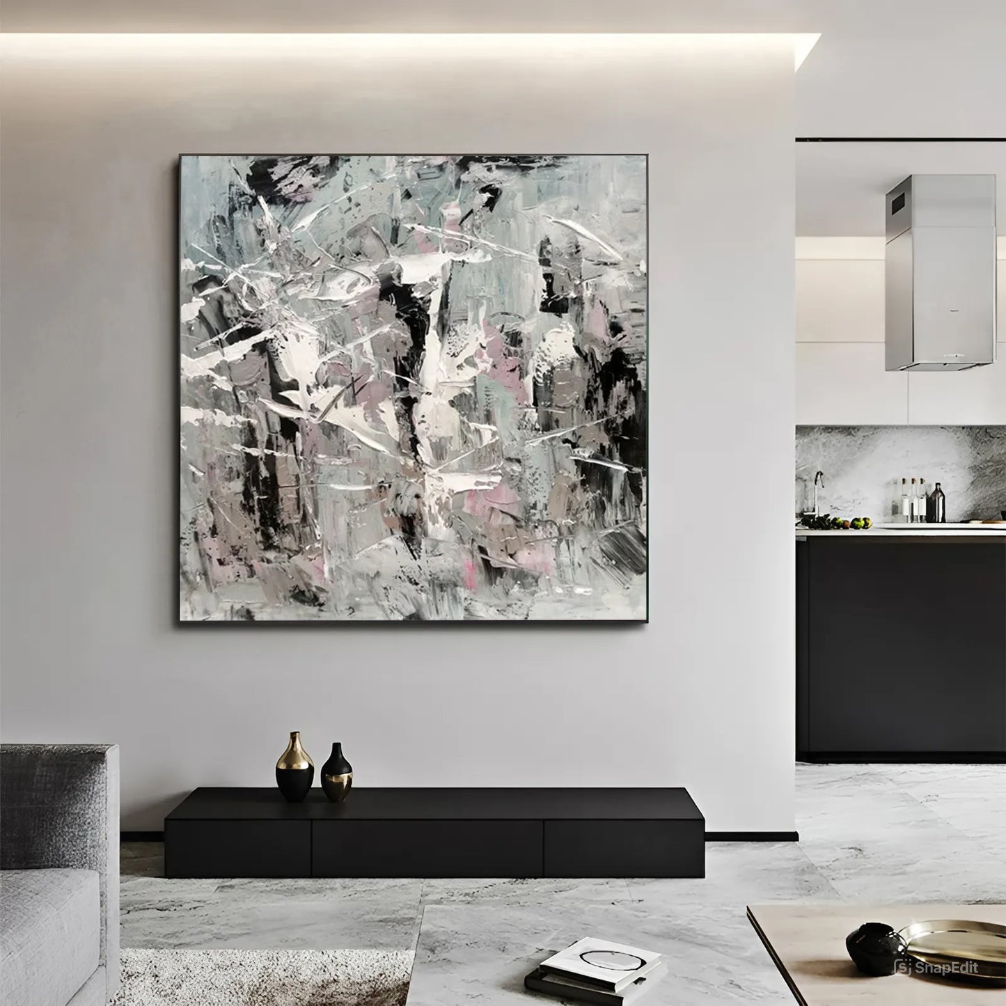 Shades of Silence - Black White Grey Painting