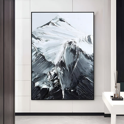 Climbs - Black and White Mountain Painting on Canvas N o H o