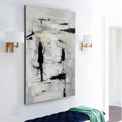 Girio - Extra Large Black and White Abstract Canvas