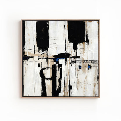 Abstract Black White Painting on Canvas | Artworks | Noho Art Gallery