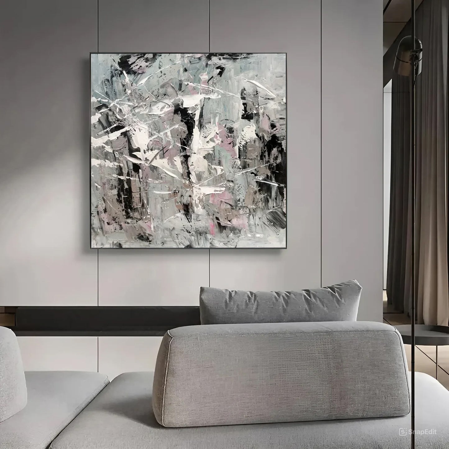 Shades of Silence - Black White Grey Painting