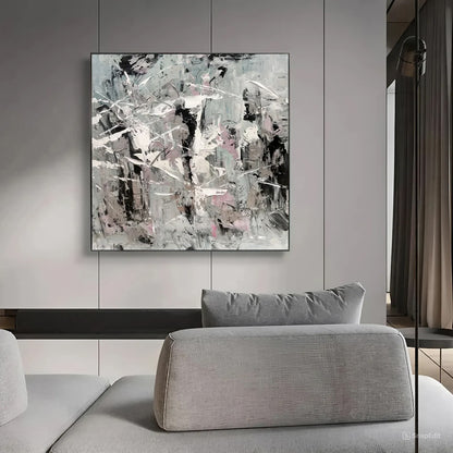 Shades of Silence - Black White Grey Painting