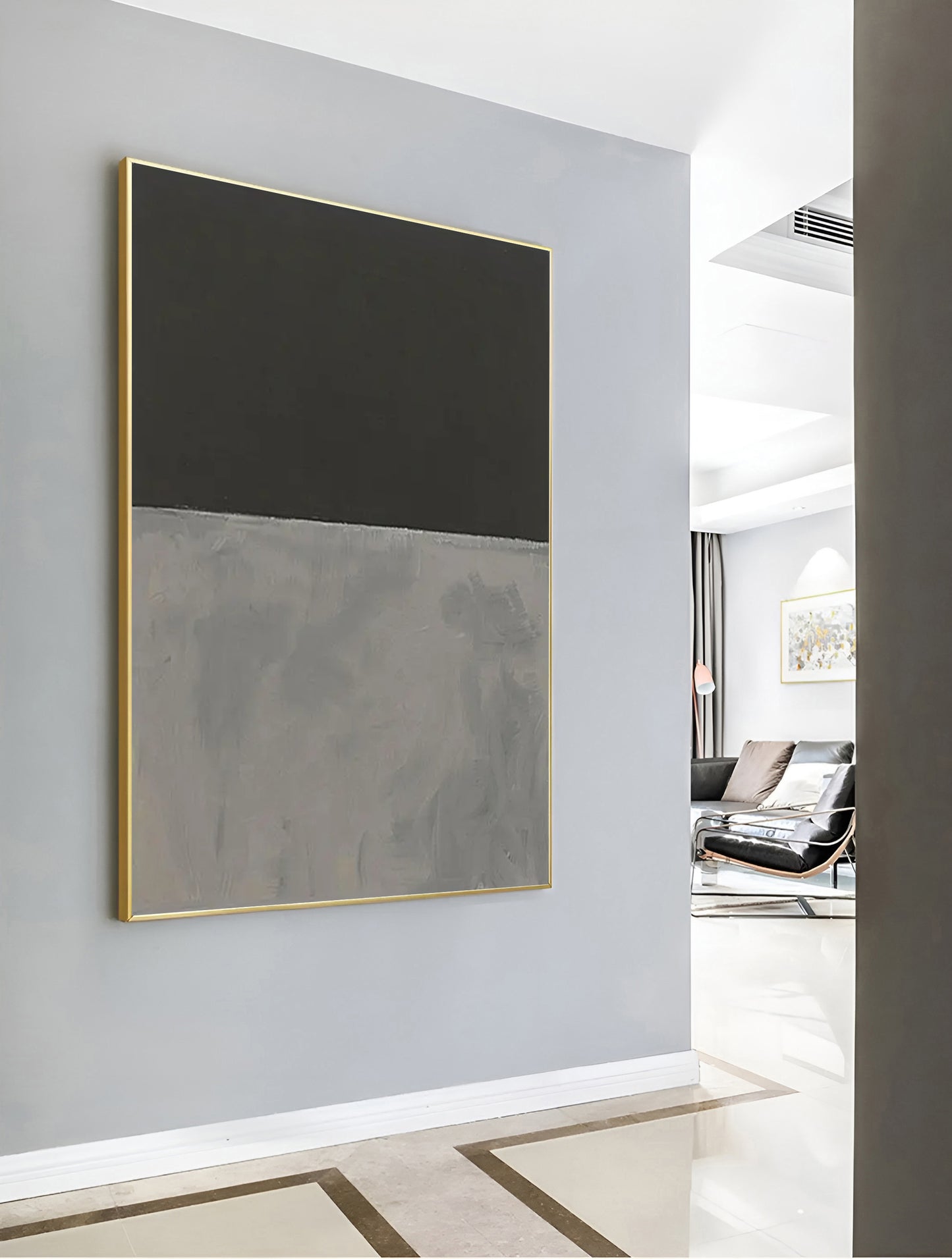 Artistic Aura - Black and Grey Painting