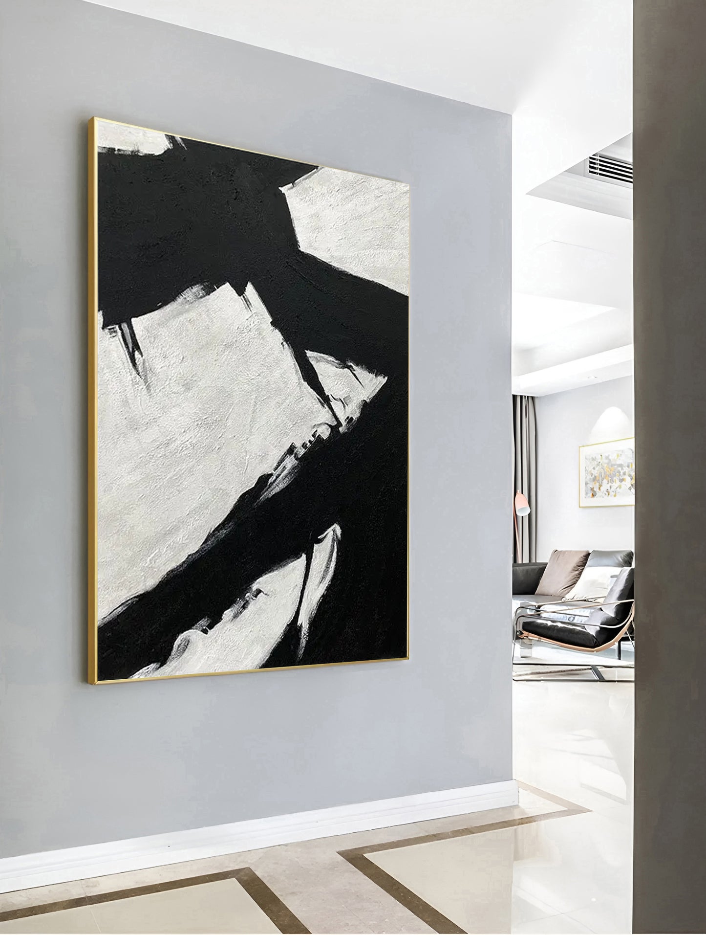 Monochrome Abyss - Black and White Abstract Painting