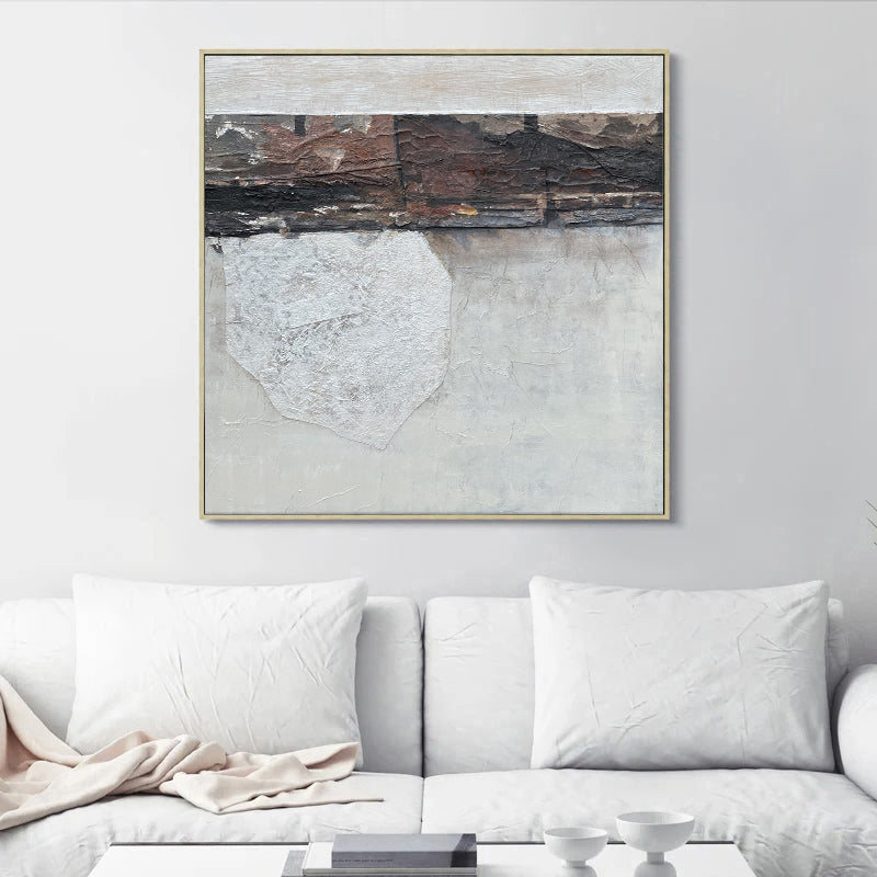 textured abstract acrylic painting, brown wall art for sale, Noho Art Gallery