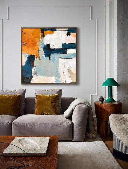 Orange Wall Art Abstract Painting