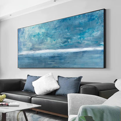 Gracious - Extra Large Blue Abstract Painting on Canvas