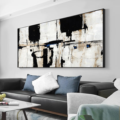 Abstract Black White Painting on Canvas | Artworks | Noho Art Gallery