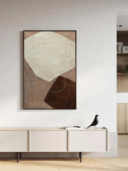 Scandinav - Large Brown Abstract Art Painting on Canvas N o H o