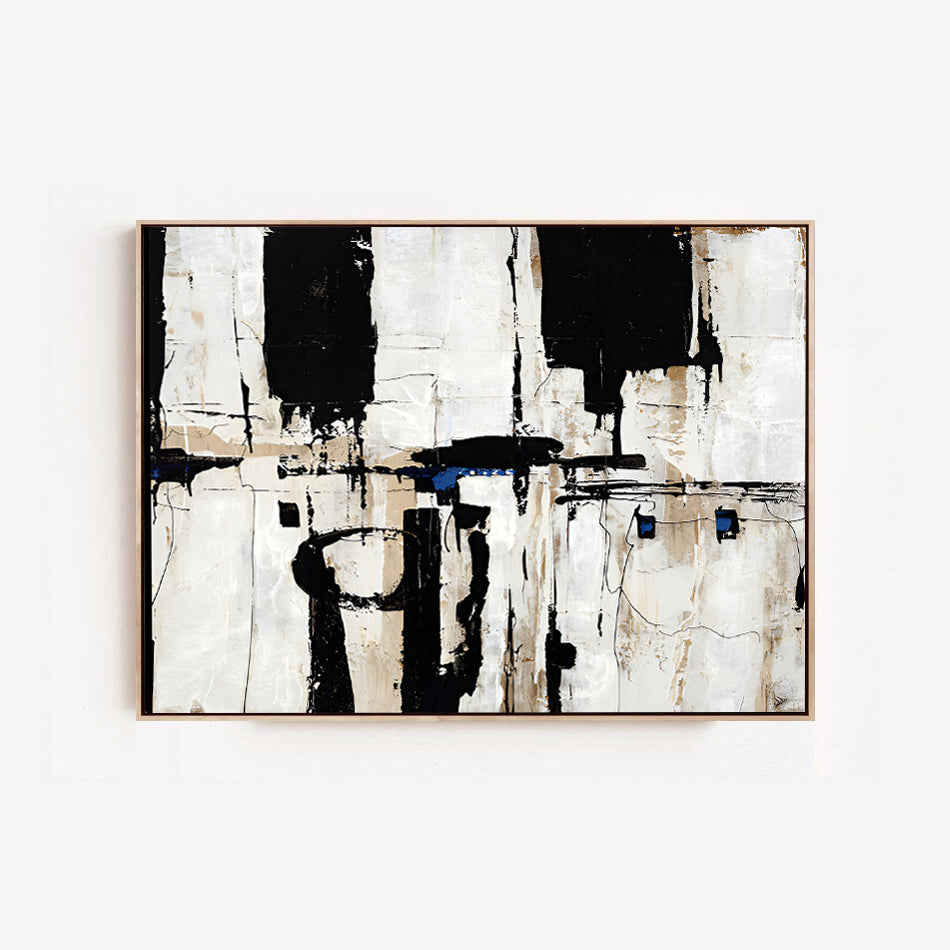 Abstract Black White Painting on Canvas | Artworks | Noho Art Gallery