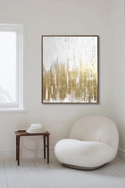 Lux - White Gold Wall Art Painting on Canvas N o H o