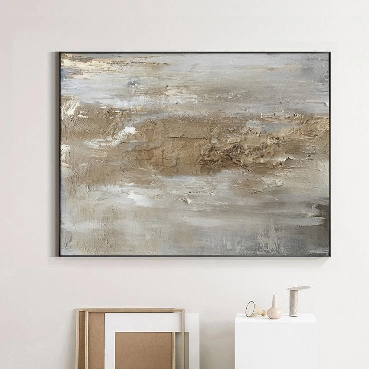 Pure - Textured Brown Abstract Art Painting