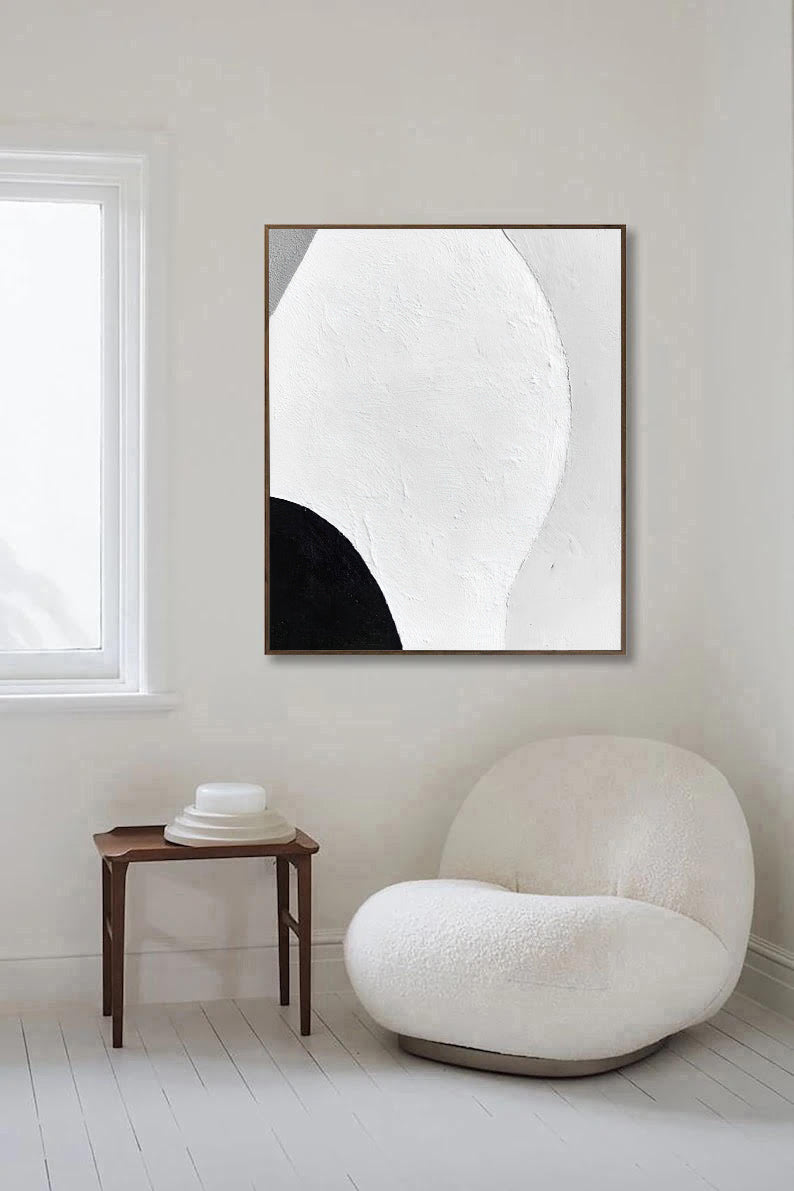 Siouete - Grey Wall Art Minimal Painting on Canvas N o H o