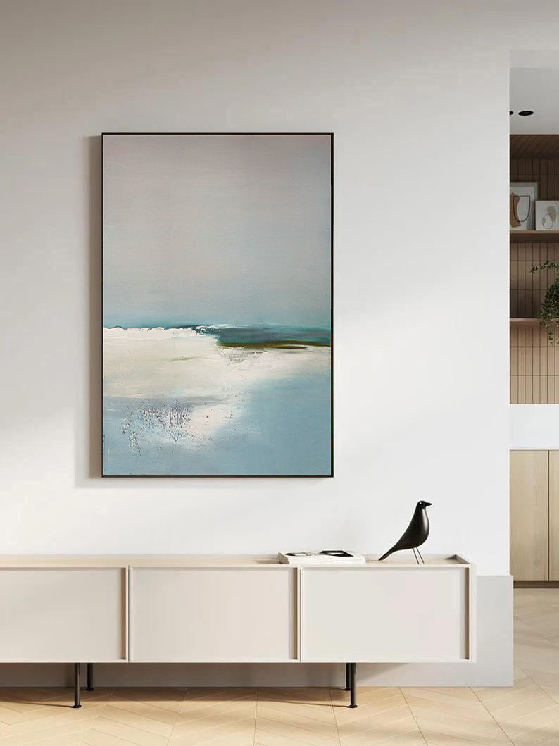 LIMITED EDITION - Blue Horizon - Blue and Green Landscape Oil Painting on Canvas - 20% OFF N o H o