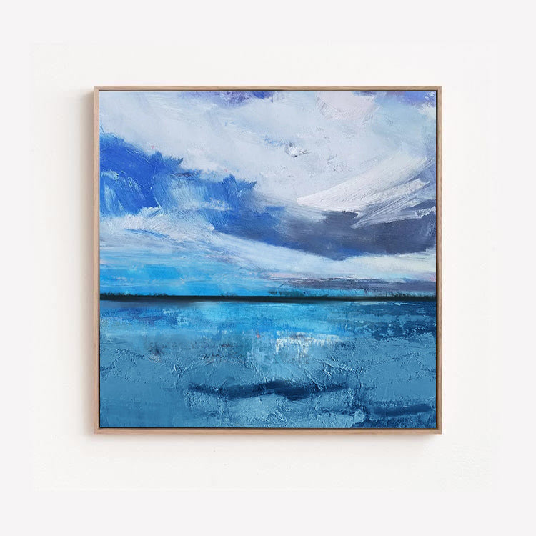 Purest - Large Blue Sky Ocean Painting on Canvas