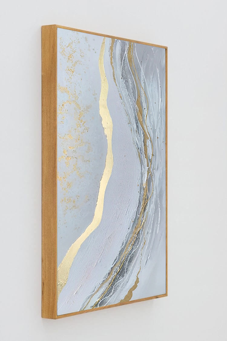 Goldi - White and Gold Wall Art Decor Abstract Painting