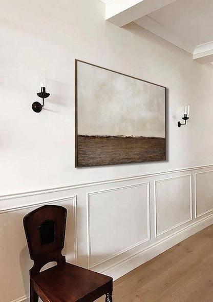 large brown painting, entryway wall art - Noho Art Gallery