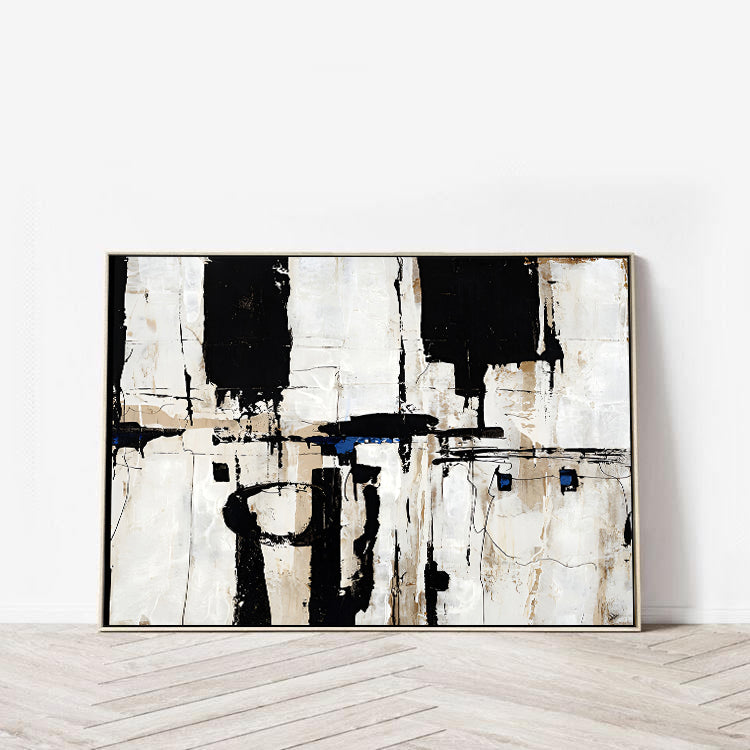 Abstract Black White Painting on Canvas | Artworks | Noho Art Gallery