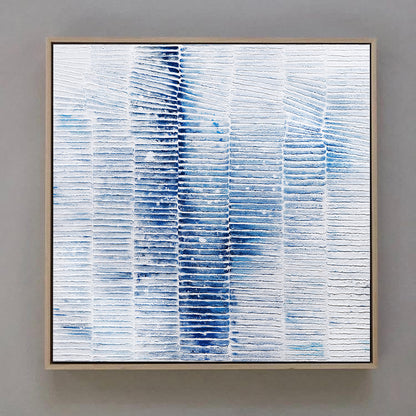 Blue and White Wall Art Acrylic Painting on Canvas 