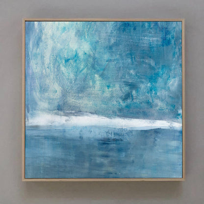 Gracious - Large Blue Seascape Abstract Oil Painting on Canvas N o H o