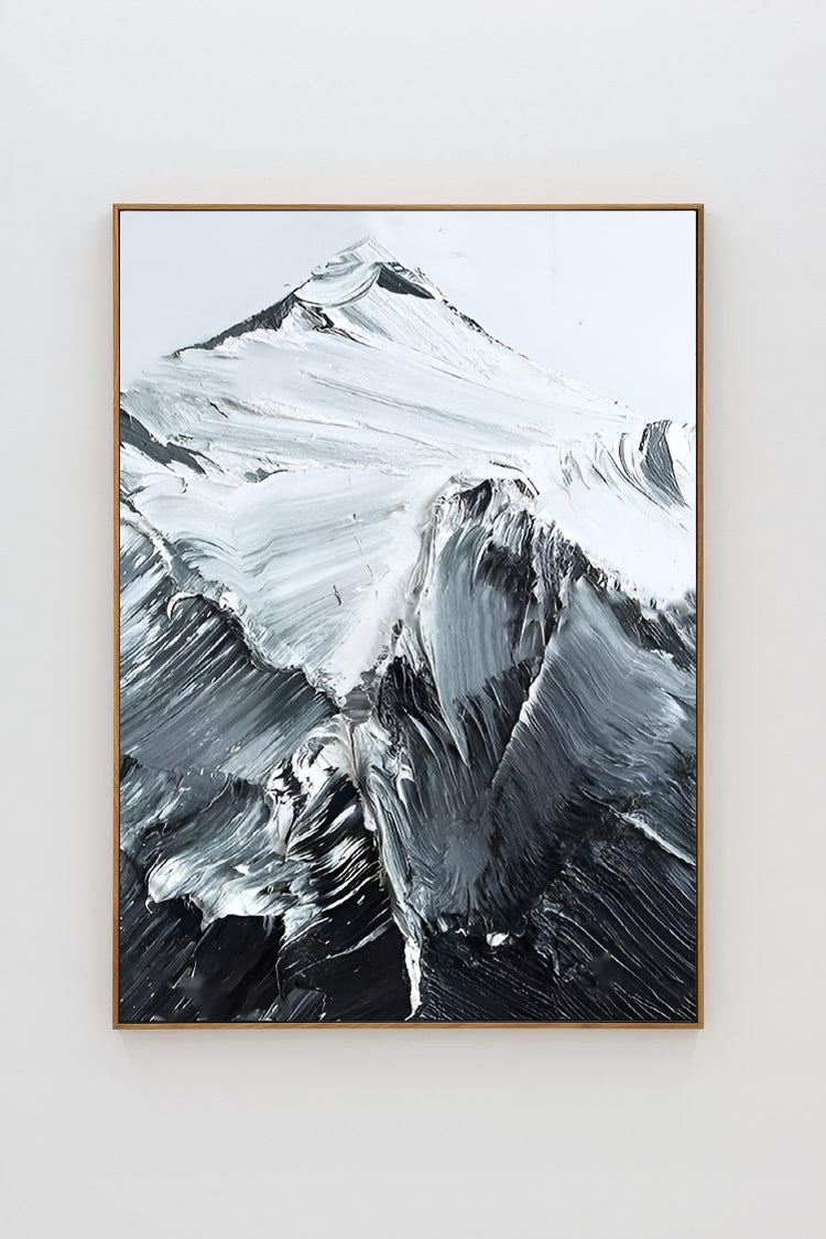 Climbs - Black and White Mountain Painting on Canvas N o H o