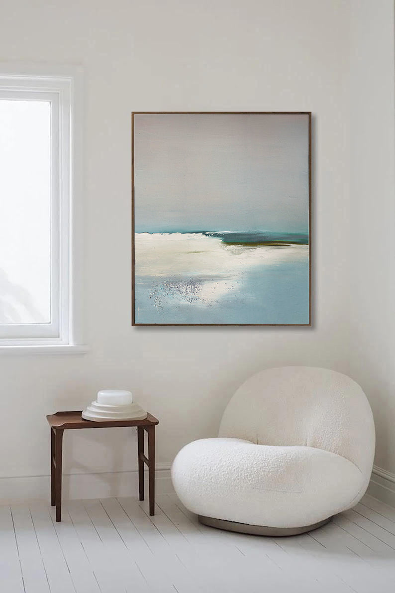 LIMITED EDITION - Blue Horizon - Blue and Green Landscape Oil Painting on Canvas - 20% OFF N o H o