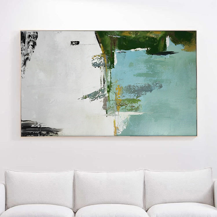 Large white and green wall art oil painting for sale