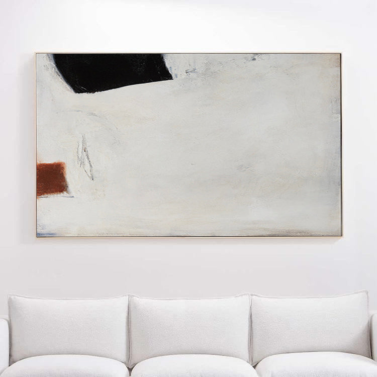 Minimal Black and White Painting on Canvas | Noho Art