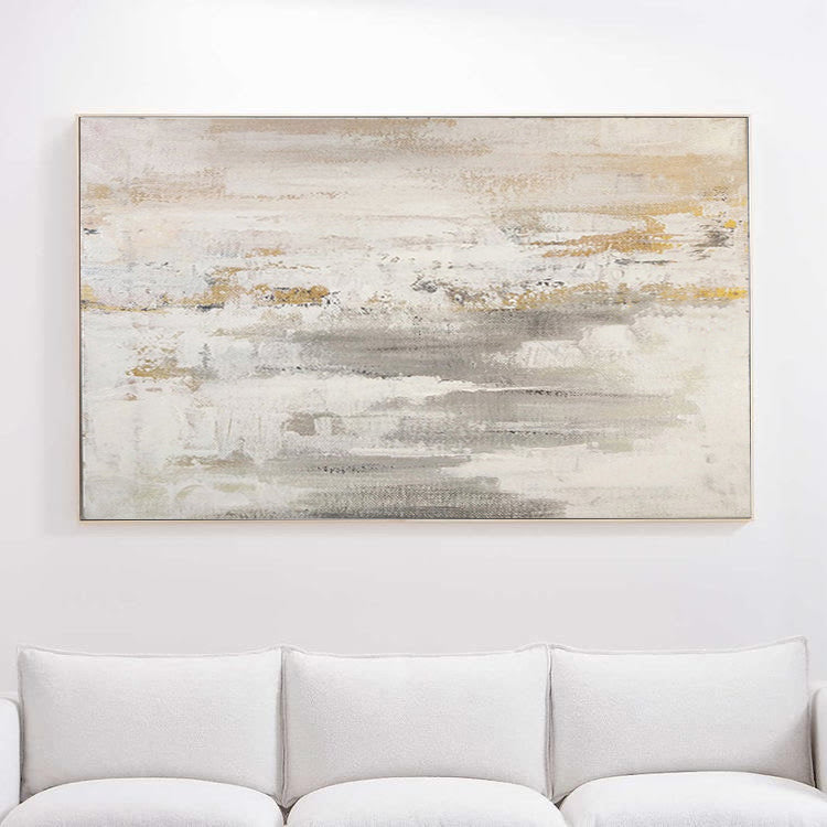 Grey and White Wall Art Oil Painting on Canvas - Noho Art