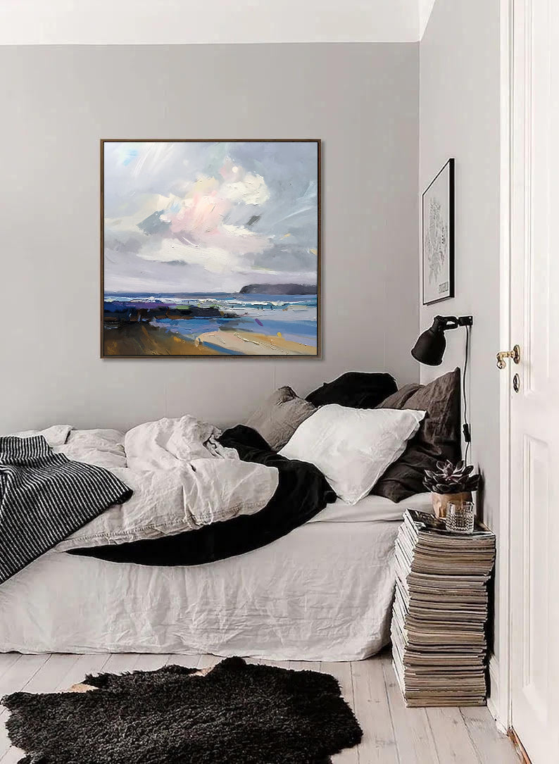 Solari - Large Colorful Ocean Seascape Painting on Canvas N o H o