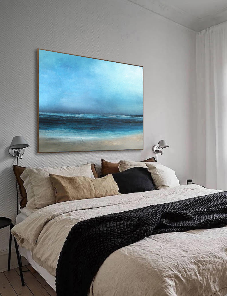 Mirage - Large Blue Ocean Painting on Canvas N o H o