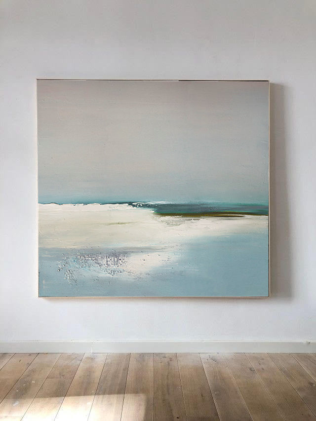 LIMITED EDITION - Blue Horizon - Blue and Green Landscape Oil Painting on Canvas - 20% OFF N o H o