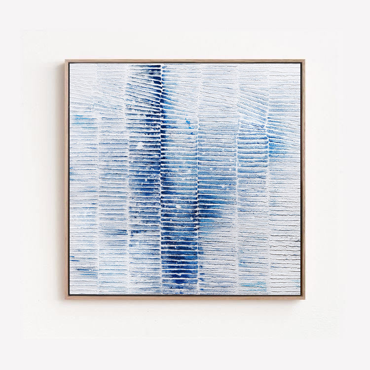 Blue and White Wall Art Acrylic Painting on Canvas 