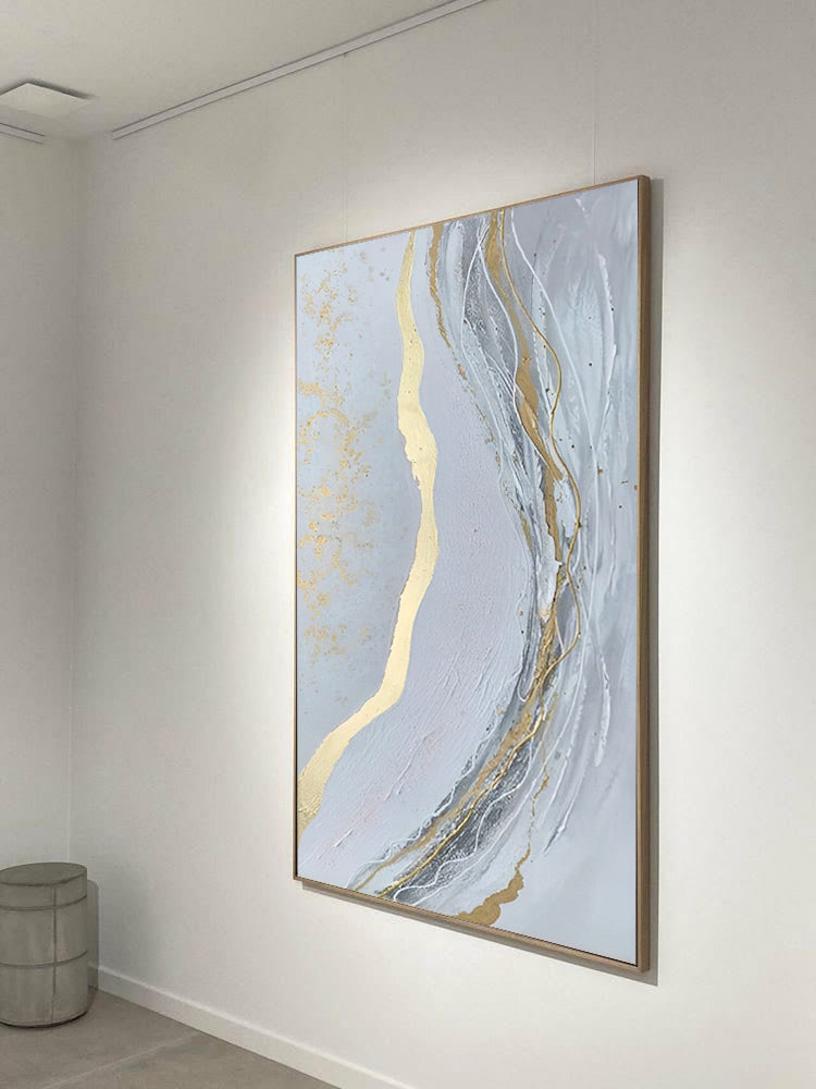 Goldi - White and Gold Wall Art Decor Abstract Painting