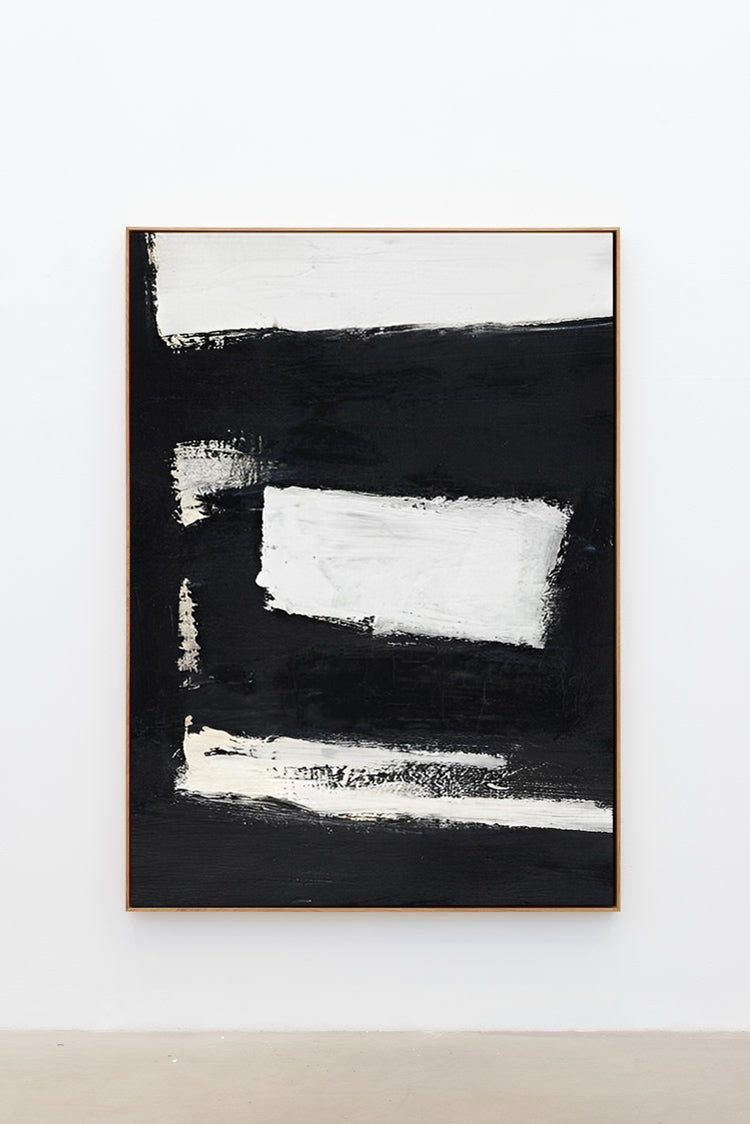 Geometric Abstract Art Black and White Painting | Noho Art Gallery