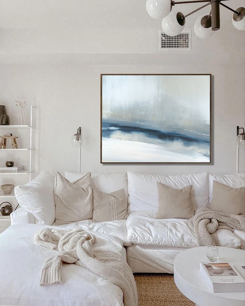 Horizon - Light Blue Wall Art Acrylic Painting