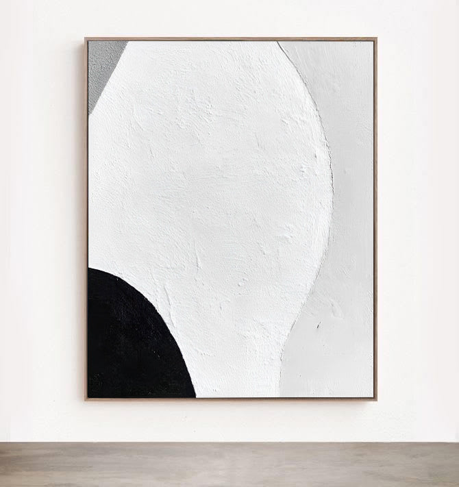 Siouete - Grey Wall Art Minimal Painting on Canvas N o H o