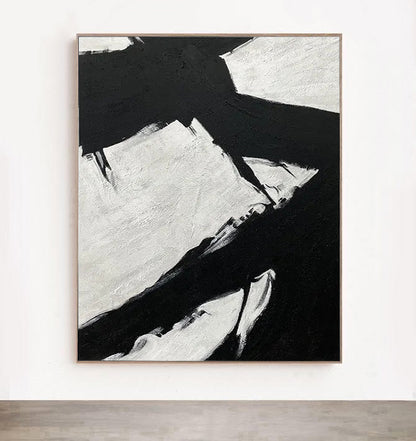 black and white abstract painting