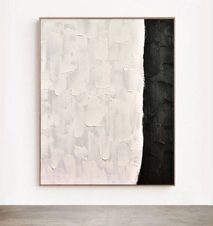 Flow - Modern Black and White Wall Art Painting on Canvas