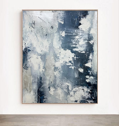 Skyview - Extra Large Blue and White Painting on Canvas