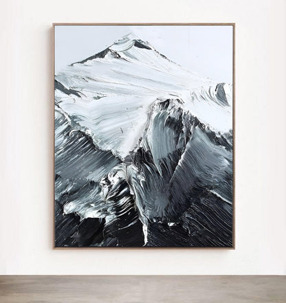 Climbs - Black and White Mountain Painting on Canvas N o H o