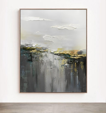 Mono Lands - Black and White Landscape Oil Painting on Canvas N o H o
