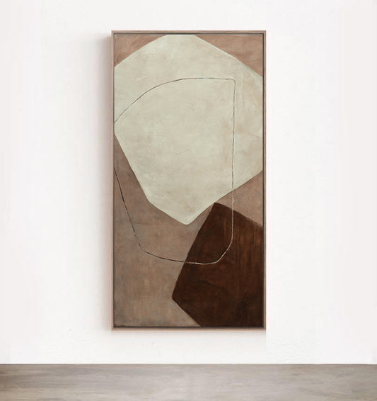 Scandinav - Large Brown Geometric Abstract Painting