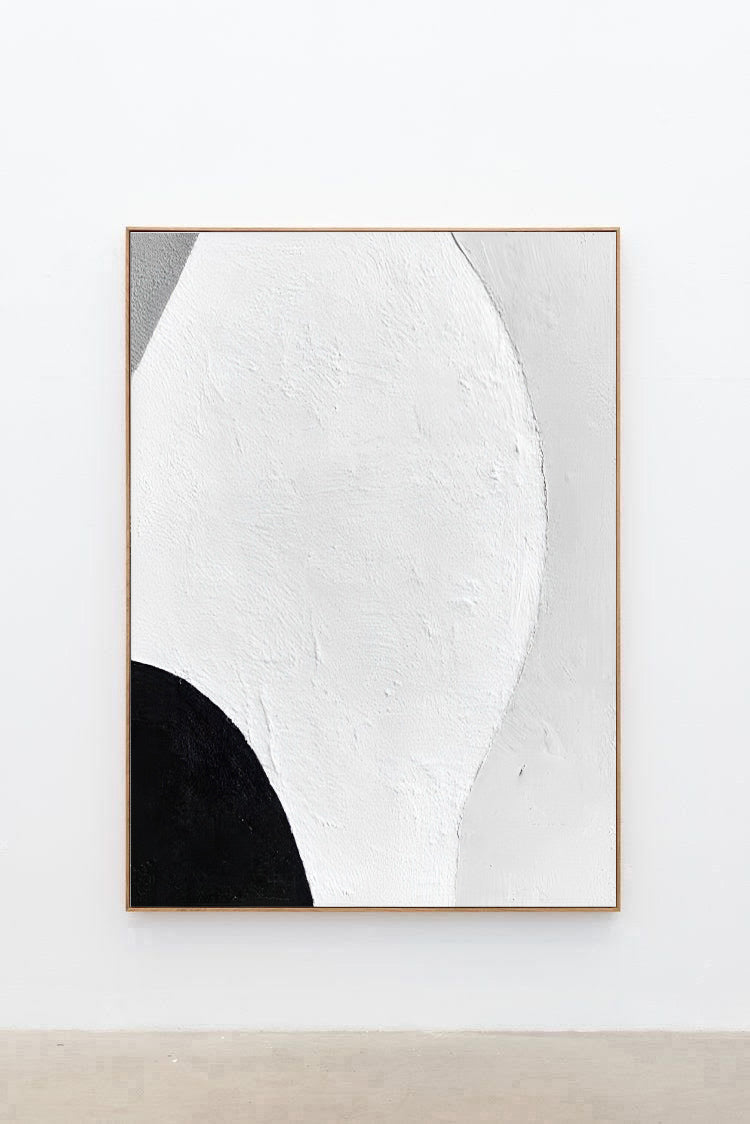 Siouete - Grey Wall Art Minimal Painting on Canvas N o H o