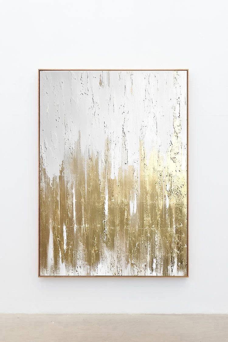 Lux - White Gold Wall Art Painting on Canvas N o H o