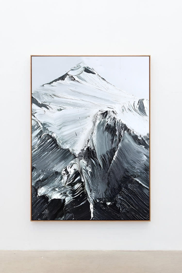 Climbs - Black and White Mountain Painting on Canvas N o H o