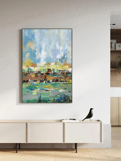 Vista - Large Colorful Acrylic Landscape Painting on Canvas