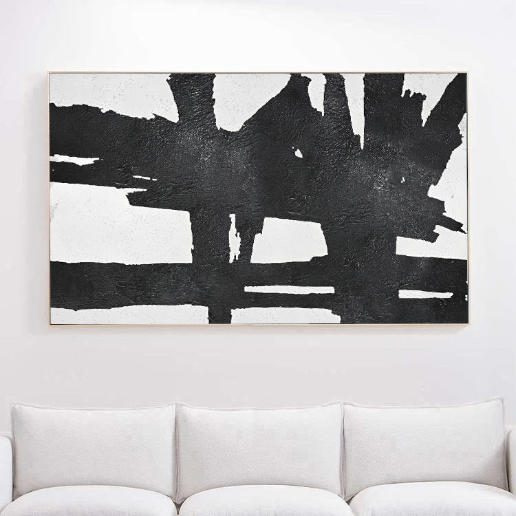 Grand - Large Black and White Canvas Art Oil Painting on Canvas N o H o